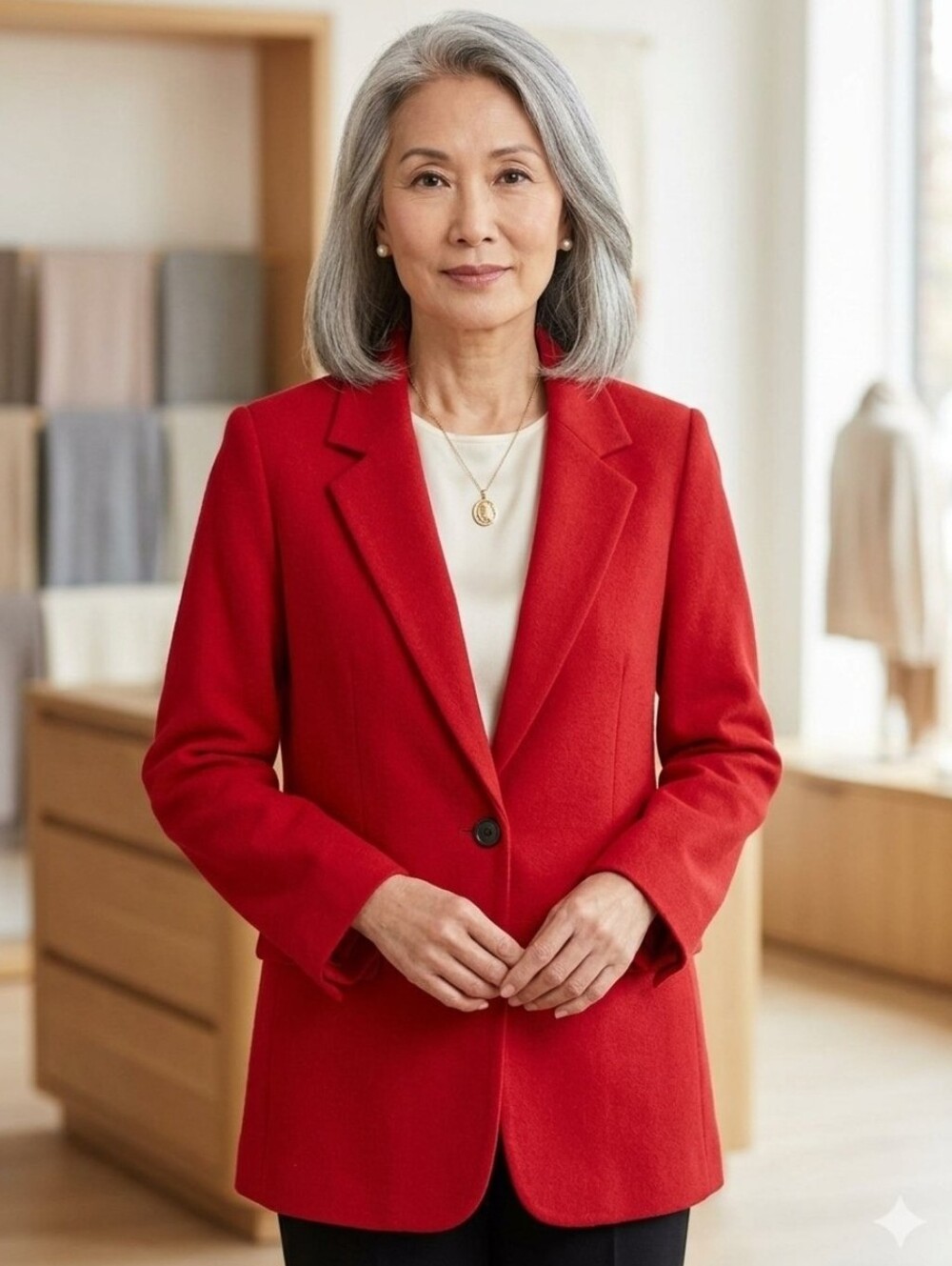 Sag Harbor Red Single-Button Blazer